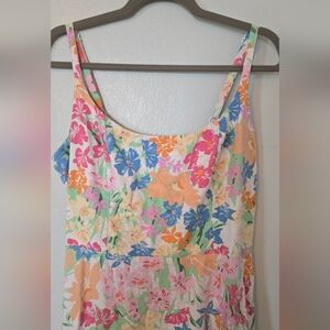 Old Navy | Bright Spring Floral Linen Blend Tank Dress Size XLT